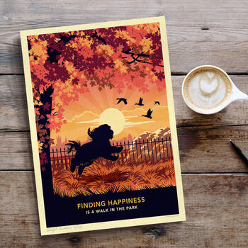 Shih Tzu In An Autumn Park. Limited Edition Dog Print, 3 of 7