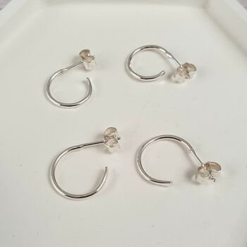 Dainty Silver Handmade Hoop Earrings, 3 of 4