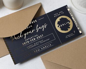 Holiday Reveal Boarding Pass Travel Ticket Gift, 3 of 9