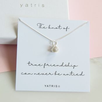 Knot Of True Friendship Silver Necklace Gift Box, 2 of 6