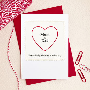 Ruby Wedding Anniversary Card Mum And Dad Ruby Wedding Anniversary Card Mum And Dad