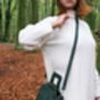 Handmade Green Leather Handbag For Women Personalised, thumbnail 6 of 12