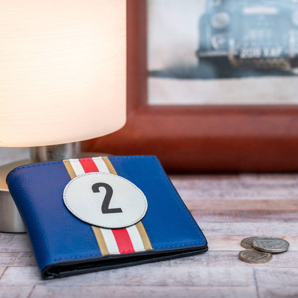 No2 Blue Racing Stripe Wallet, 1 of 4