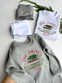 Festive Bear Christmas Family Matching Loungewear Pyjamas Personalized Clothing Christmas Gift, 8 of 12