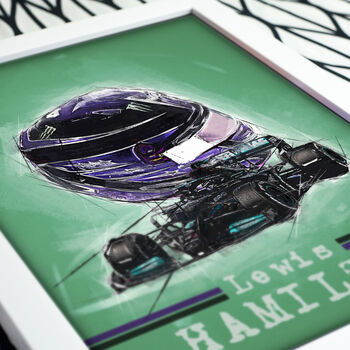 Lewis Hamilton And Car Print, 2 of 4