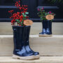 Set Of Two Personalised Blue Welly Planters, thumbnail 1 of 9