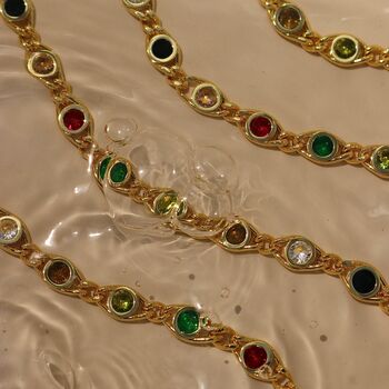 Parisa Colourful Gemstone Chain Necklace, 9 of 11