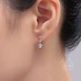 Small Moonstone Star Dangle Stud Earrings, thumbnail 4 of 10