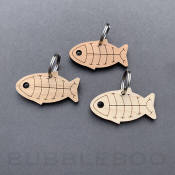 Wooden Fish Cat ID Tag Personalised, 10 of 12