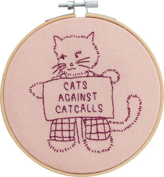 Cats Against Catcalls Embroidery Hoop Kit, 2 of 6