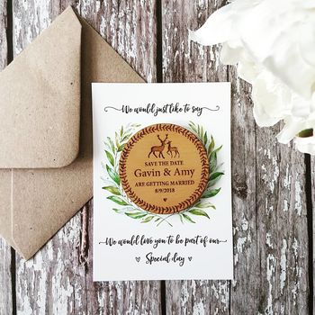 Woodland Deer And Laurel Circle Save The Date Magnet, 6 of 7