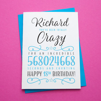 Happy Birthday In Seconds Personalised Decorative Card, 5 of 7