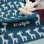Personalised Knitted Giraffe Baby Blanket, thumbnail 3 of 12