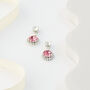 Pink Swarovski Crystal Snow Drop Earrings, thumbnail 2 of 6