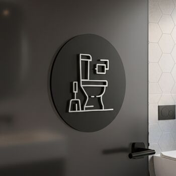 Toilet Icon Door Sign In Raised With Raised Design, 5 of 5