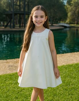 Vera ~ Ivory Flower Girl Or Communion Dress, 4 of 9