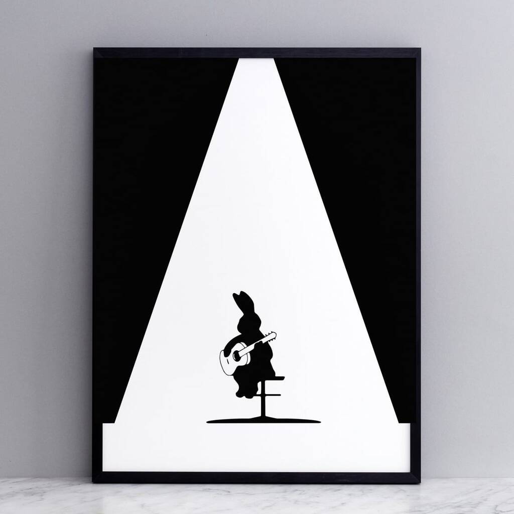Guitar Rabbit Print