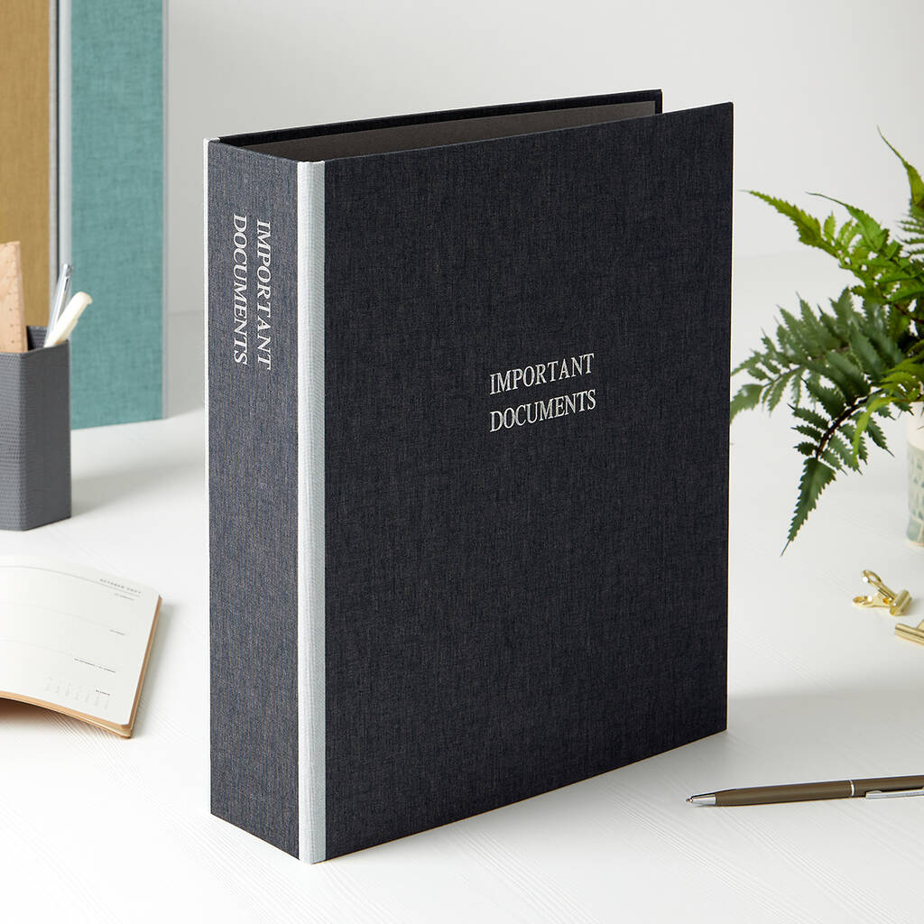 Luxury Personalised Lever Arch File In Linen By Harris & Jones Ltd