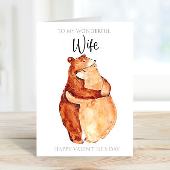 My Wife 'Bear Hug' Card For Valentine's Day, 3 of 3