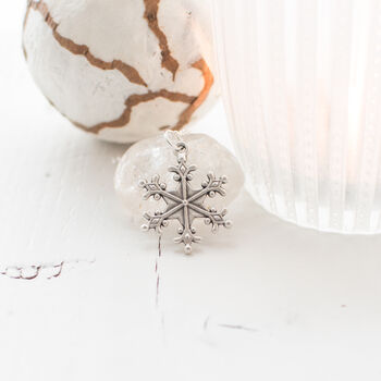 Silver Plated Snowflake Winter Necklace, 10 of 12