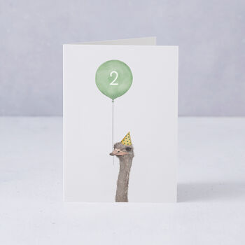 Ostrich 2nd Birthday Card, 2 of 3