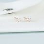 Rose Gold Colour Sterling Silver Crystal Star Stud Earrings, thumbnail 5 of 5