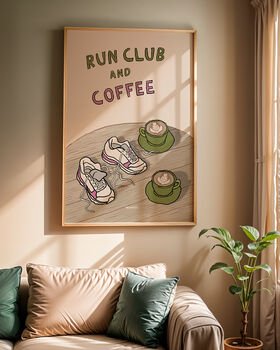 Run Club And Coffee Print, 2 of 9