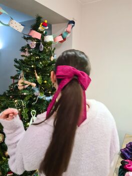 Deep Pink Glitter Hair Bow, 2 of 4