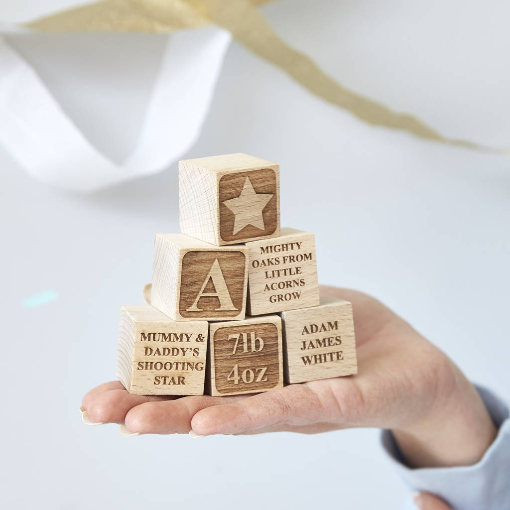 personalised baby keepsake building block by sophia victoria joy