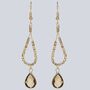Gold Coloured Bead And Smoky Quartz Statement Earrings, thumbnail 5 of 7