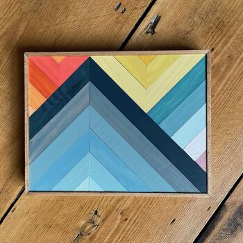 Abstract Colourful Wooden Mountain Mosaic, 3 of 12