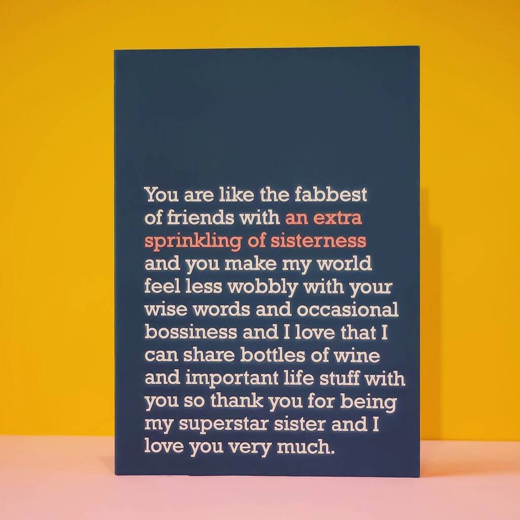 'An Extra Sprinkling Of Sisterness': Card For Sister, 1 of 3