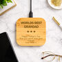 Personalised Wireless Bamboo Phone Charger Star, thumbnail 3 of 4