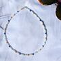 White Beaded Necklace With Colourful Bead Details, thumbnail 1 of 3