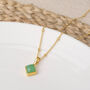 Chrysoprase May Birthstone Necklace Sterling Silver, thumbnail 3 of 7