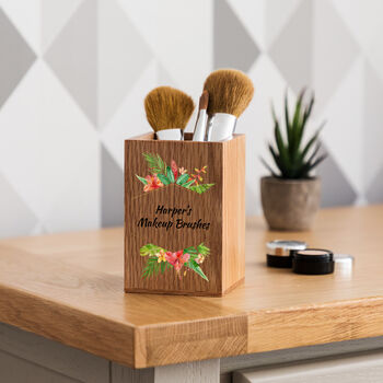 Personalised Floral Makeup Brush Pot, 2 of 2