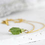 Raw Peridot Pendant Necklace In Silver Or Gold, thumbnail 6 of 8