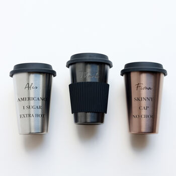 Reusable Stainless Steel Travel Coffee Mug, 2 of 8