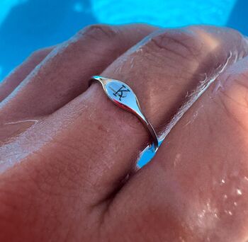 Personalised Inital Signet Ring, 3 of 4