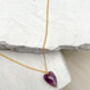 Amethyst Heart Necklace Real 18k Gold Plated, thumbnail 2 of 3