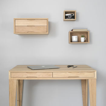 Oak Desk With Wall Storage, 3 of 7