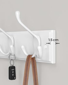 Wall Mounted Coat Rack With Triple Hooks Design, 6 of 10