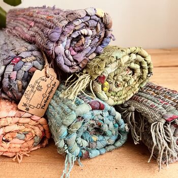 Colourful Dyed Rag Rug, 4 of 11