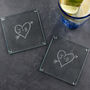 Personalised Engraved Pair Of Glass Coasters For Couple, thumbnail 1 of 6
