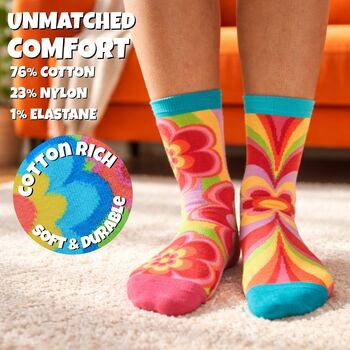 United Oddsocks Flower Power Ladies Gift Set, 3 of 8