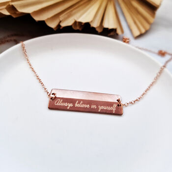 Personalised Name Bar Necklace With Hidden Message, 7 of 11