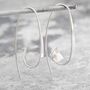 Gold Plated Silver Ribbon Drop Hoop Earrings, thumbnail 5 of 6