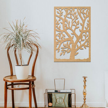 Wooden Tree Art With Leaves In Rectangular Frame, 4 of 10