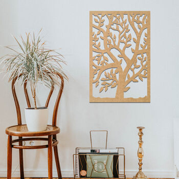 Wooden Tree Art With Leaves In Rectangular Frame, 5 of 11