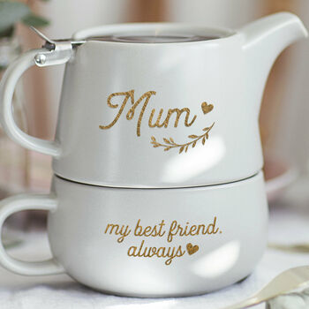 Personalised Teapot And Cup Set For Mum, 4 of 5